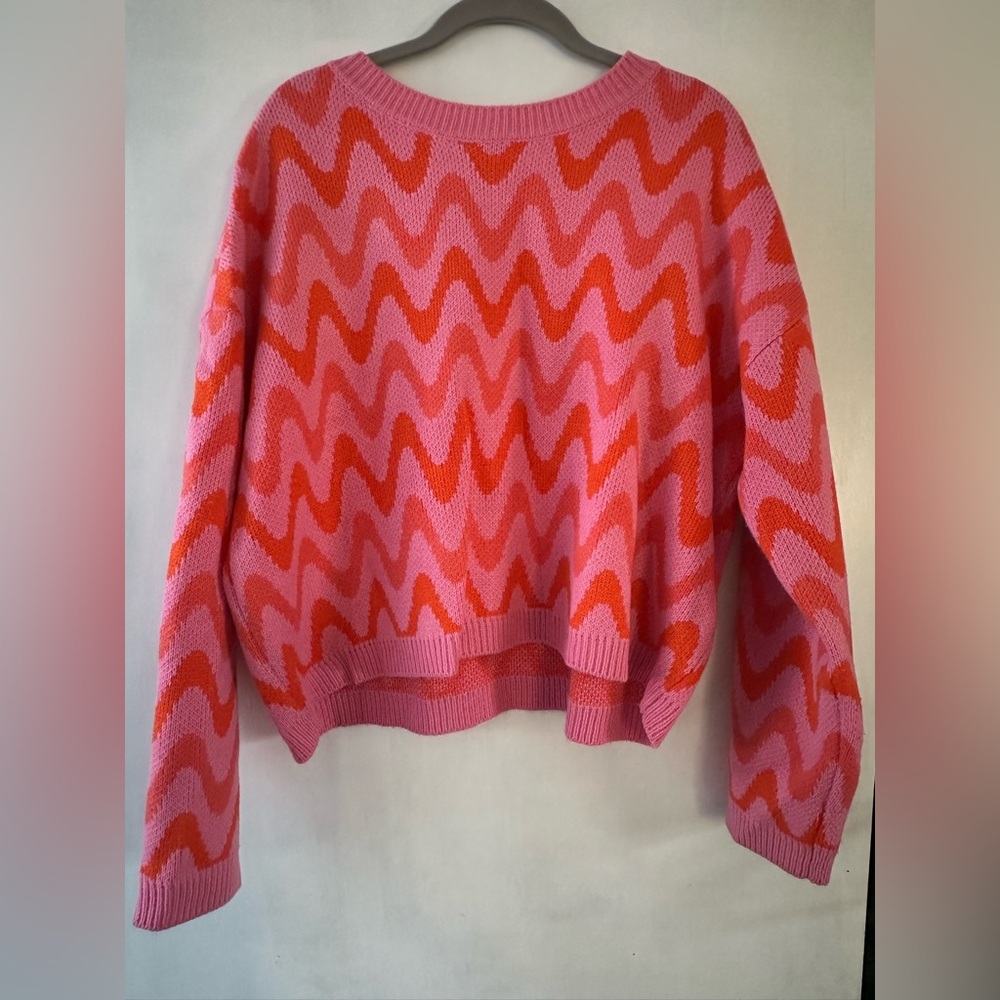 Boxy sweater in orange pink